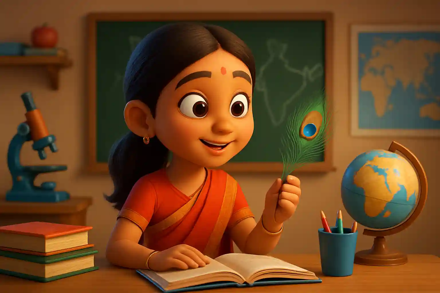 YouTube video thumbnail showing Barsane ki choori radha gori gori | #shorts in 3D cartoon Pixar style illustration